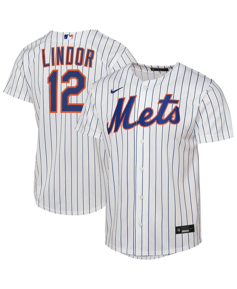 Nike Big Boys and Girls Francisco Lindor White New York Mets Home Replica Player Jersey