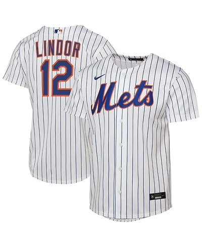 Nike Big Boys and Girls Francisco Lindor White New York Mets Home Replica Player Jersey