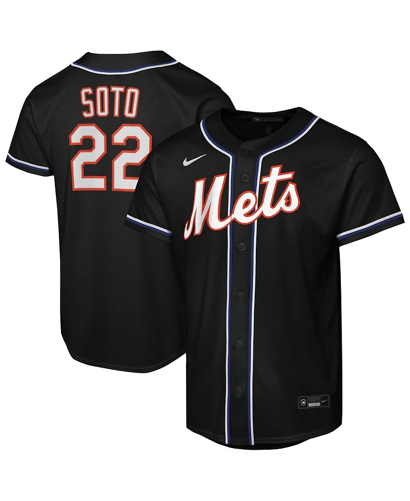Nike Big Boys and Girls Juan Soto Black New York Mets Fashion Replica Player Jersey