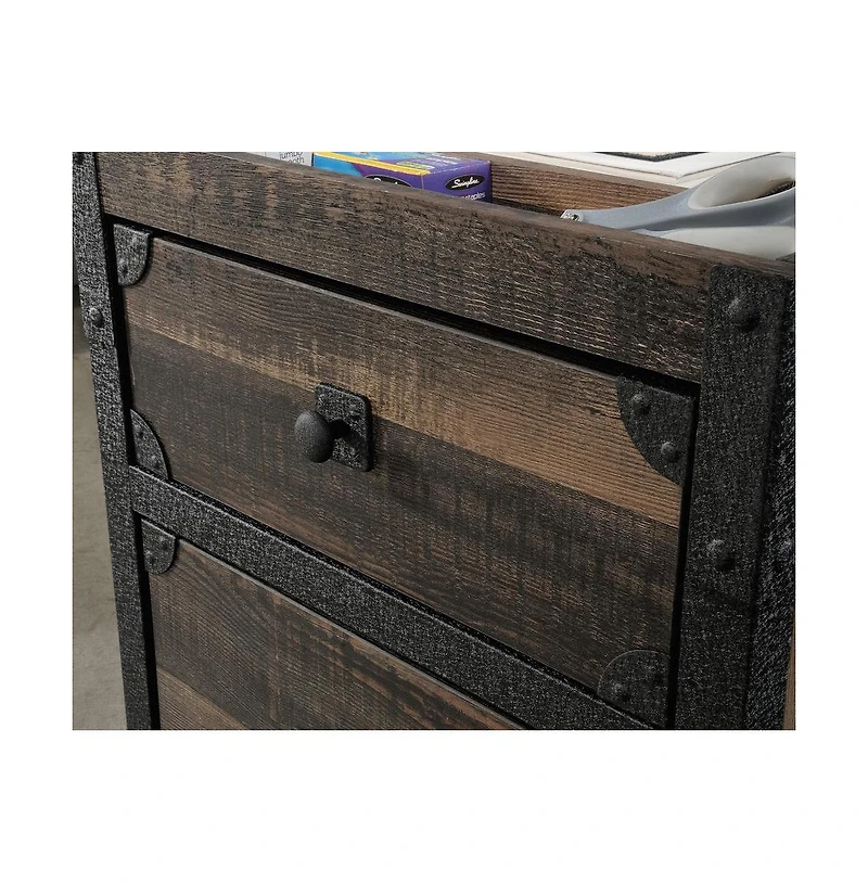 Sauder Foundry Road File Cabinet, Carbon Oak finish