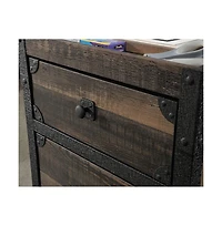 Sauder Foundry Road File Cabinet, Carbon Oak finish