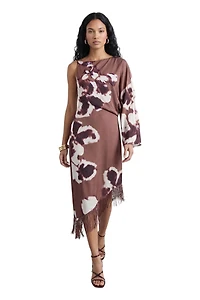 Warehouse Women's One Shoulder Satin Midi Dress