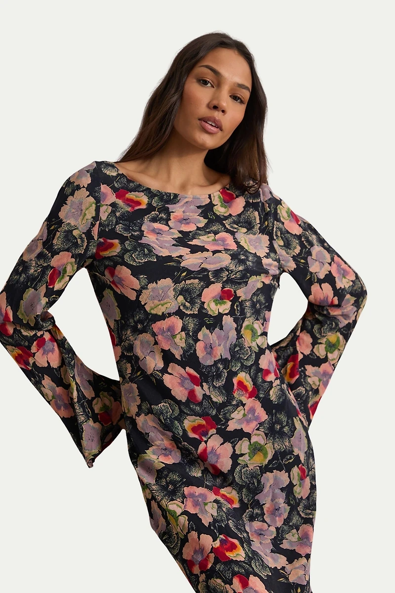 Warehouse Women's Floral Bias Cut Scoop Back Midaxi Dress