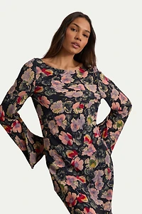 Warehouse Women's Floral Bias Cut Scoop Back Midaxi Dress