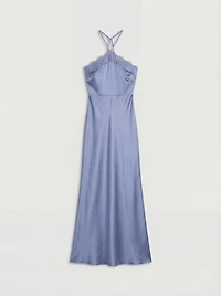 Oasis Women's Halter Satin Maxi Bridesmaid Dress