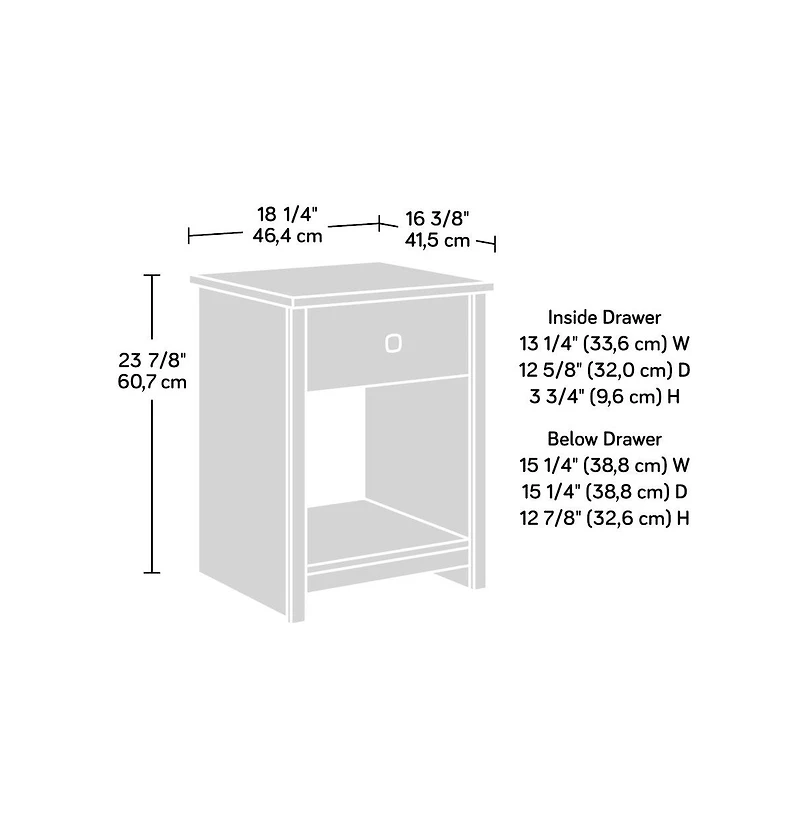 Sauder River Ranch Nightstand Drawer, Harvest Walnut Finish