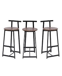 flynama Counter Height Bar Stools Set of 3 with Back