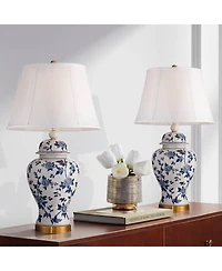 Barnes and Ivy Clarissa 25" High Traditional Table Lamps Set of 2 Vine Ceramic Living Room Bedroom Bedside