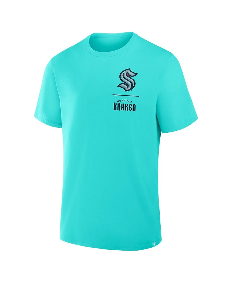 Fanatics Men's Light Blue Seattle Kraken Crash The Net Legacy T-Shirt