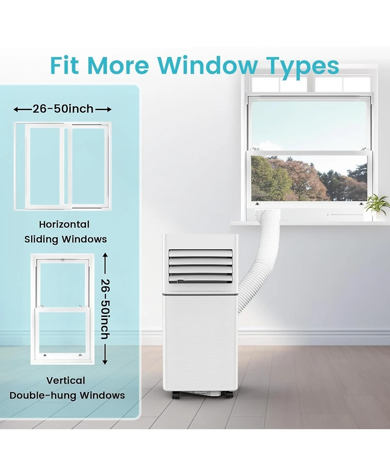 Antartic Star 10000 Btu Portable Air Conditioner, 3-in-1 Ac with Cooling/Fan/Dehumidifier, Remote, Led Display, Sleep Mode, Window Kit