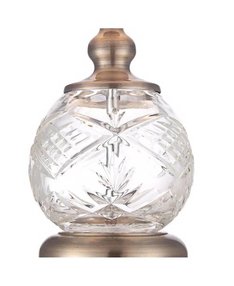 Regency Hill Ida Traditional Accent Table Lamp 15" High Crystal Sphere Empire Shade for Bedroom Bedside Nightstand Office Family House Home