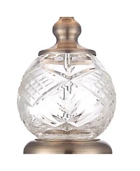 Regency Hill Ida Traditional Accent Table Lamp 15" High Crystal Sphere Empire Shade for Bedroom Bedside Nightstand Office Family House Home