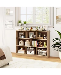 Gouun 8-Cube Open Bookcase with Raised Edge Top