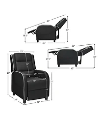 Gouun Massage Gaming Recliner with Retractable Footrest and Lumbar Support