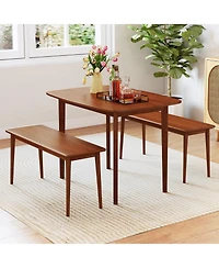 Slickblue Wooden Kitchen Table for 2-4 with Solid Rubber Wood Legs