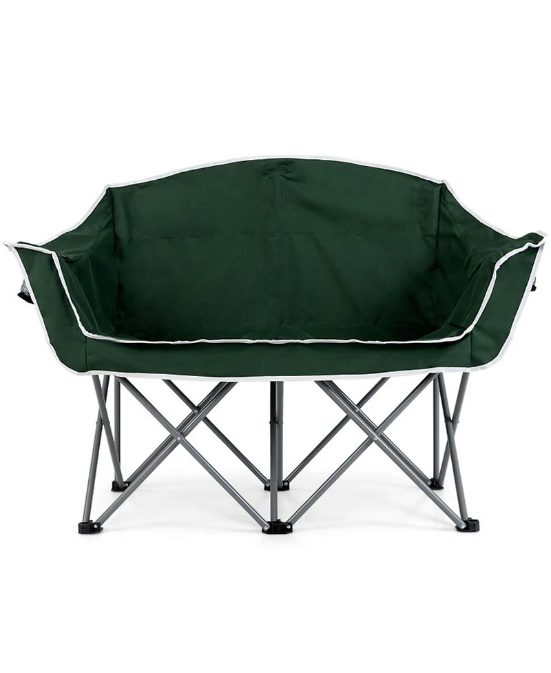 Gouun Duo Oversized Portable Camping Loveseat with Armrests and Cup Holders