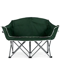 Gouun Duo Oversized Portable Camping Loveseat with Armrests and Cup Holders