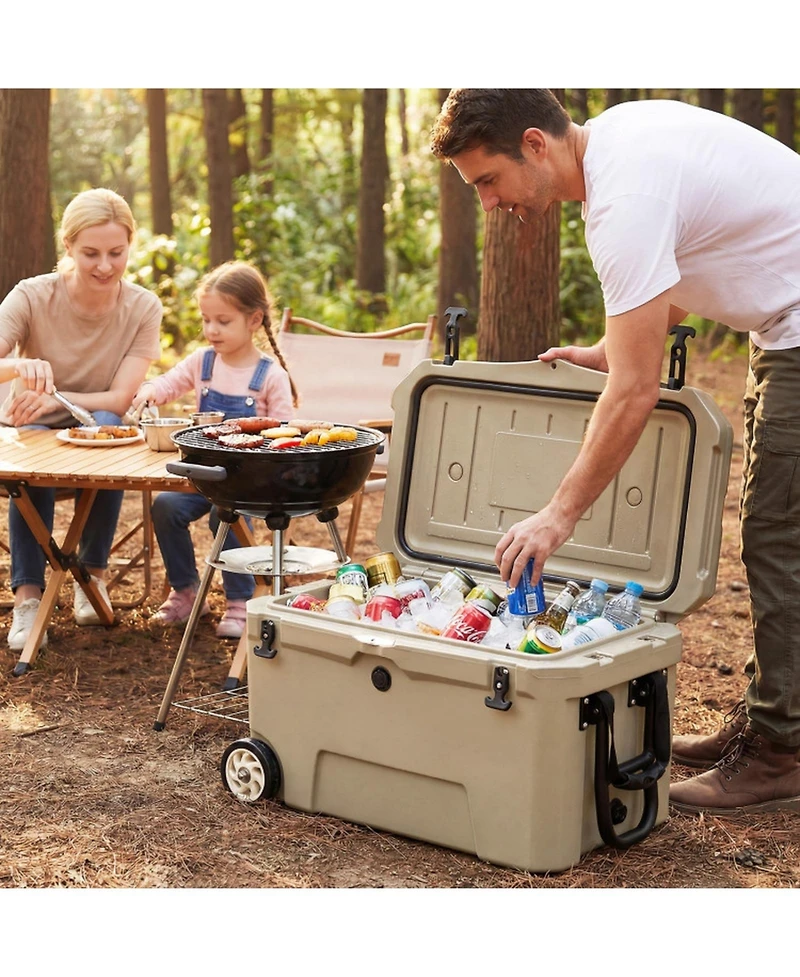 Gouun 52-Quart Wheeled Hard Cooler with 6-Day Ice Retention, 80-Can Capacity