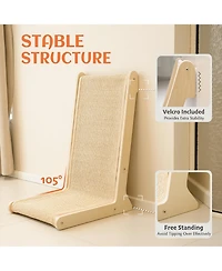 Aronkl Sisal Cat Scratcher Upright Wall Mounted Vertical L Shape Board Durable Protect Furniture Plush Mouse