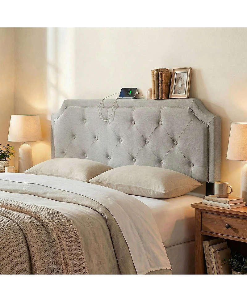 Slickblue Modern Tufted Headboard with Upholstered Design for Comfortable Bed Back Support