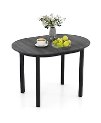 43 Inches Wood Dining Table for 2-4 People Solid Rubber Wood Legs