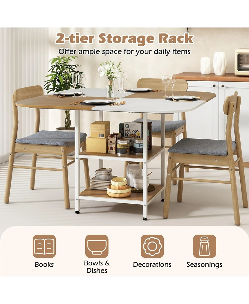 Modern 47.5 Inches Square Kitchen Table Mixed Color Tabletop