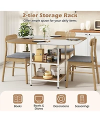 Modern 47.5 Inches Square Kitchen Table Mixed Color Tabletop