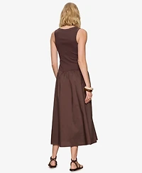 Sanctuary Women's Breakaway Mix Media V-Neck Midi Dress
