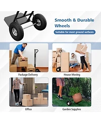 Sugift P Handle Hand Truck with Foldable Load Plate for Garage
