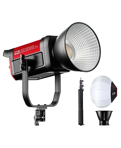 Gvm Pro SD200B 200W Bi-Color Led Video Cob Spotlight Kit with Lantern Softbox and Light Stand