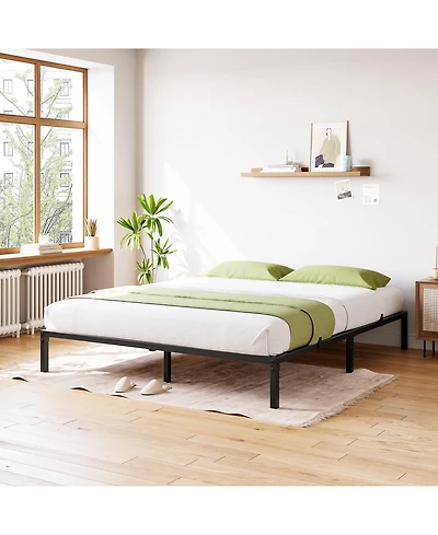 homfan Heavy Duty Metal Bed Frame Platform Bed with Ample Under-Bed Storage, No Box Spring Needed, No Noise, Easy Assembly