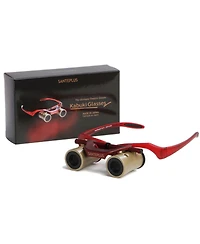 KabukiGlasses Opera Theater Binocular 4x13mm, Hands-Free Autofocus with Ultra Bright Lens, Gold/Red