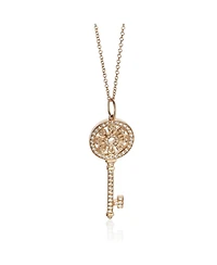 Pre-Owned Tiffany & Co Rose Gold Diamond Medium Model Petals Key Pendant