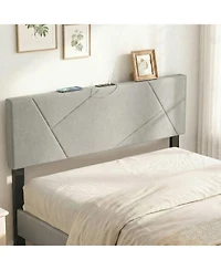 Slickblue Upholstered Geometric Bed Head Board, Contemporary Padded Bedroom Headboard Style