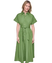 Jessica Howard Women's Cotton Poplin Shirt Dress