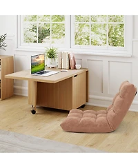 Slickblue Extendable Coffee Table with Foldable Design and Storage Cabinet for Living Room