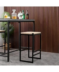 flynama Set Of 2 Backless Paper Rope Woven Bar Stools Metal Frame Counter Height Stools For Kitchen Island Dining Room And Cafe