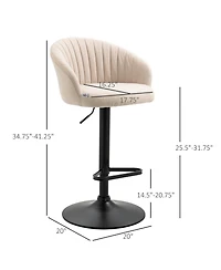 flynama Adjustable Swivel Bar Stools Set of 2, Linen Touch Fabric