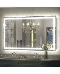Apmir 60" x 32" Super Bright Front and Back Led Lighted Anti-Fog Tempered Glass Bathroom/Vanity Mirror with Etl and 3-Year Warranty