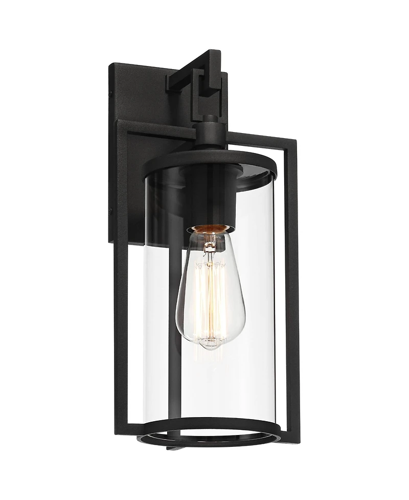 John Timberland Rennes 15 High Modern Outdoor Wall Light Fixture Mount Porch House Exterior Set of 2 Clear Glass Shade