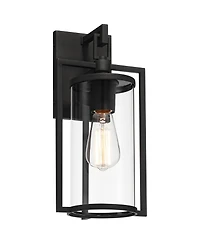 John Timberland Rennes 15 High Modern Outdoor Wall Light Fixture Mount Porch House Exterior Set of 2 Clear Glass Shade