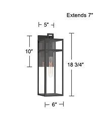 John Timberland San Lucas 18 High Modern Outdoor Wall Light Fixture Mount Porch House Set of 2 Sand Metal Glass Shade