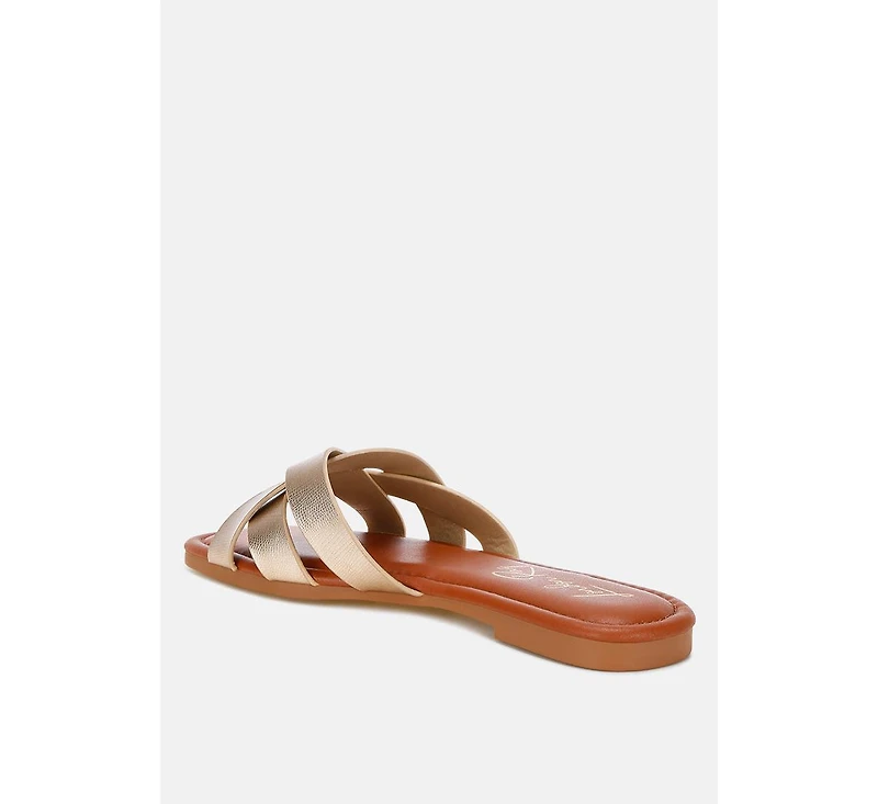 London Rag Women's Dickery Knotted Straps Detail Slip Ons