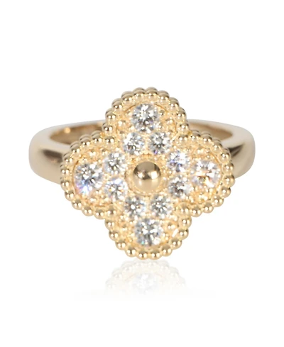 Pre-Owned Van Cleef & Arpels Yellow Gold Diamond Vintage Alhambra Ring