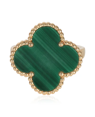 Pre-Owned Van Cleef & Arpels Yellow Gold Malachite Magic Alhambra Ring