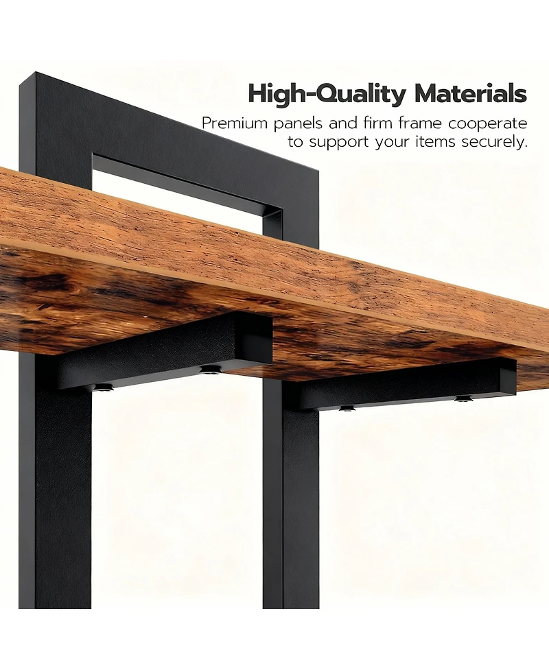 Yigii Double-Layer Floating Shelves for Home Decor, Capacity, Easy Install, Versatile Use