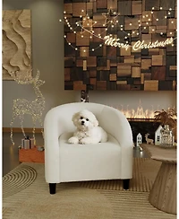 gaomon Accent Chair Set of 2 Living Room Chairs Boucle Barrel Chairs Round Armchairs for Bedroom Waiting Room Office Reception Chairs.