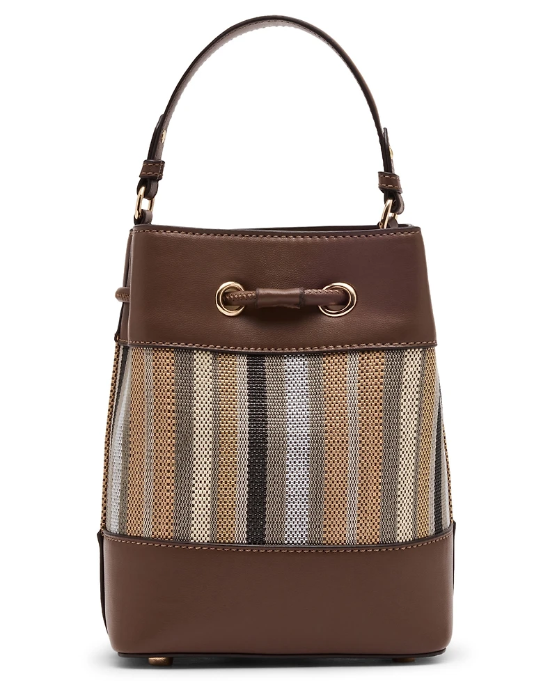 Anne Klein Stripe Mini Bucket Handbag