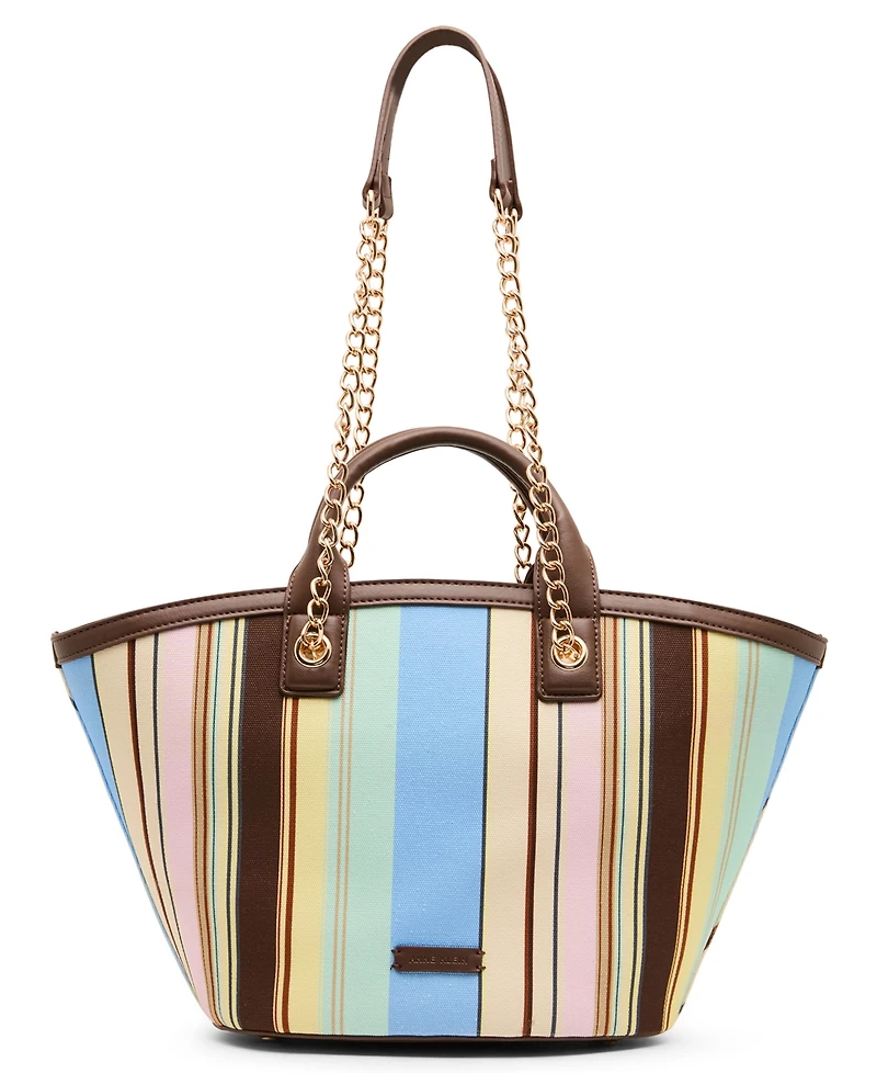 Anne Klein Mixed Stripe Small Tote Handbag