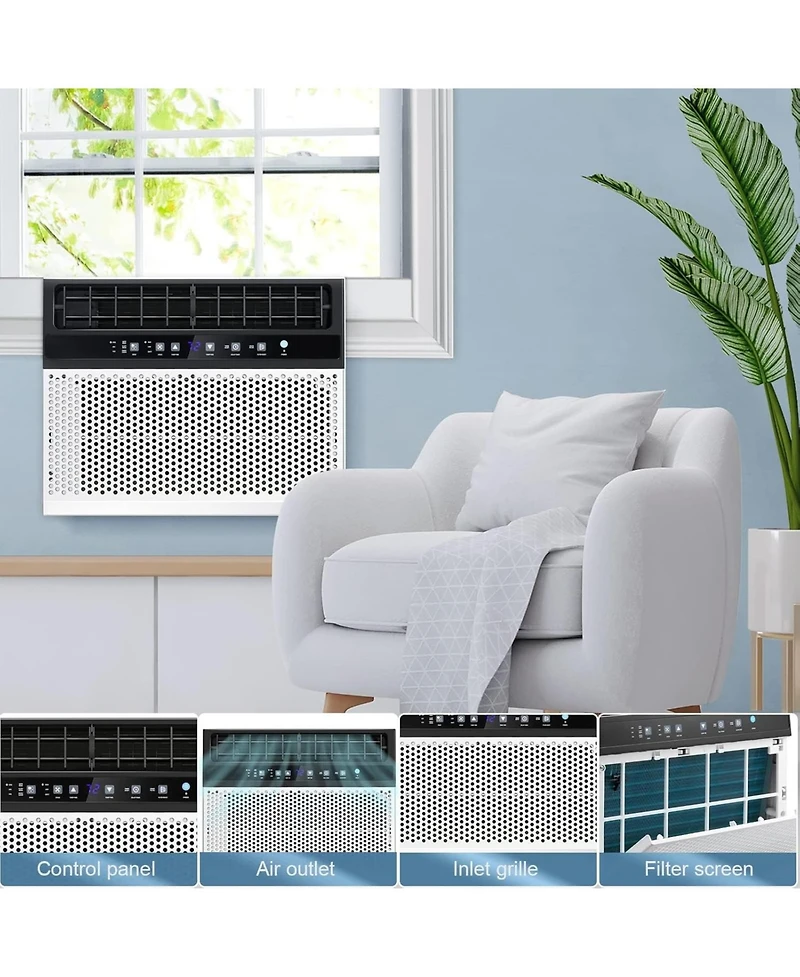 Antarctic Star 12000 Btu Room Air Conditioner, 6-in-1 Cooling with Smart Sensor and Remote